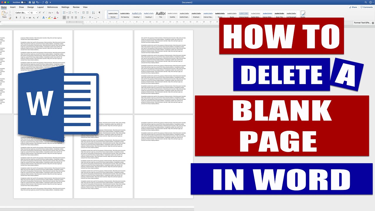 how to remove a page in word 2011 template