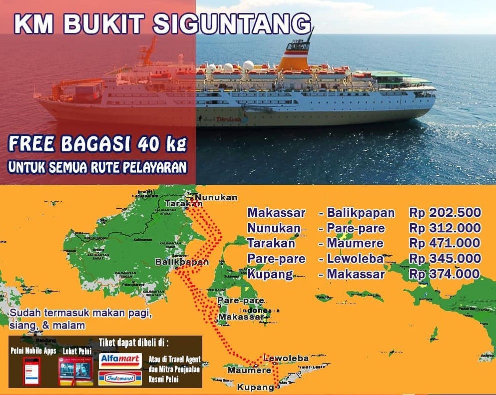 Kapal Pelni Bukit Siguntang Jadwal Harga Tiket Juni 2021