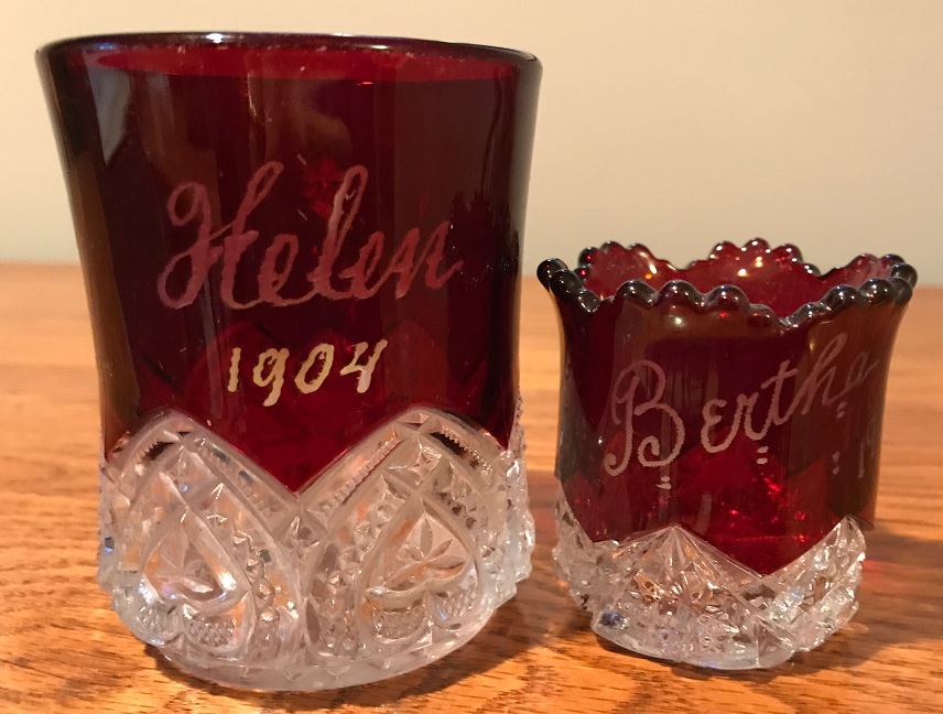 Living in the Past Ruby Red Flash Souvenir Glass