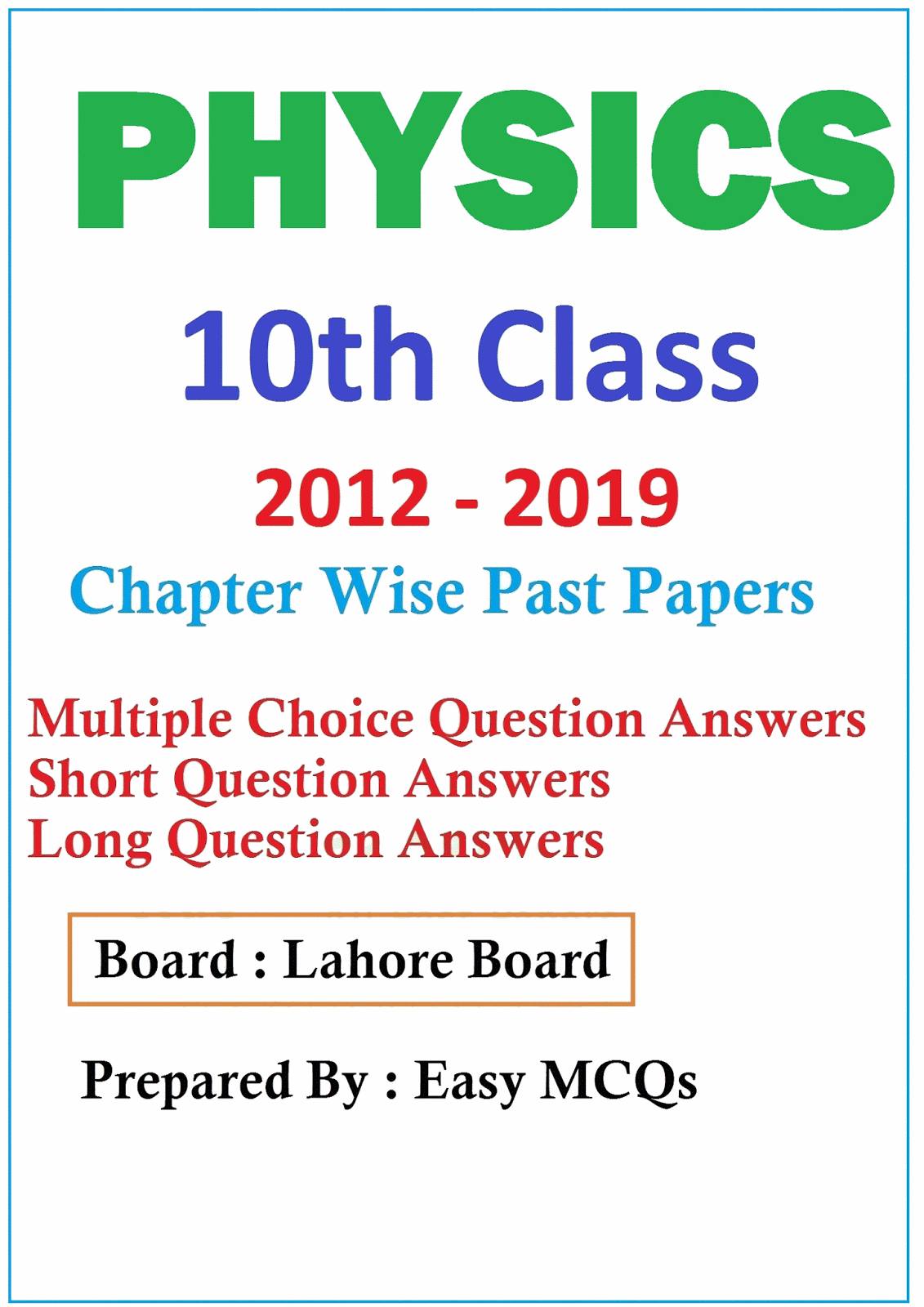 mini assignment 10th class 2022 physics