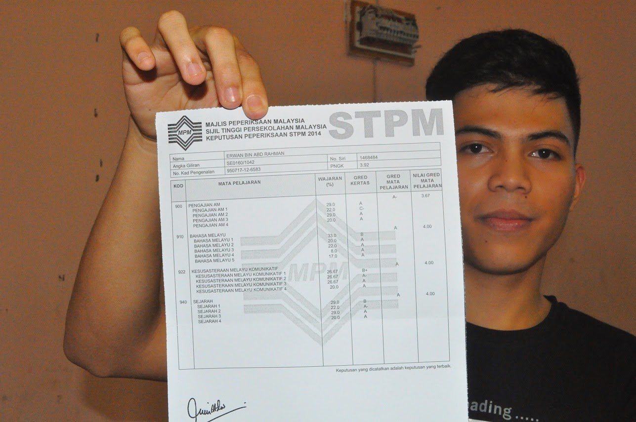 PENGUMUMAN DAN PENYERAHAN SLIP KEPUTUSAN SPM DAN STPM 2014 PERINGKAT