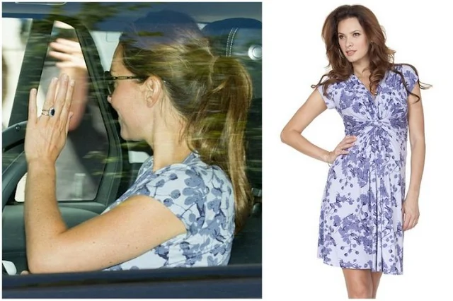 Catherine, Duchess of Cambridge and Seraphine Blossom Knot Front Lavender Dress