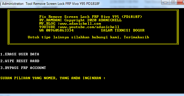 Cara Mengatasi Vivo Y95 Lupa Sandi dan Lupa Pola - AdaniChell || Tool
