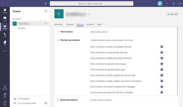 Cách thay đổi Quyền trong Microsoft Teams