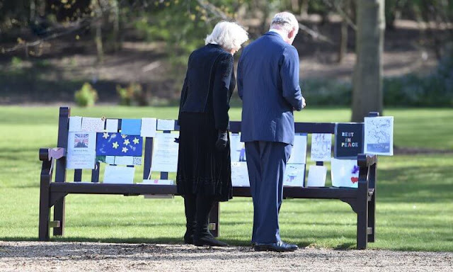 The Prince of Wales and The Duchess of Cornwall have visited Marlborough House Gardens in Westminster. memory of The Duke of Edinburgh