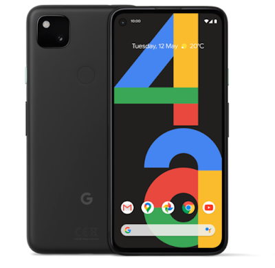 Front and back of Pixel 4a