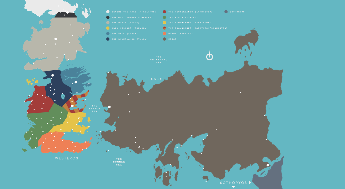 Карта игры престолов с границами королевств на русском