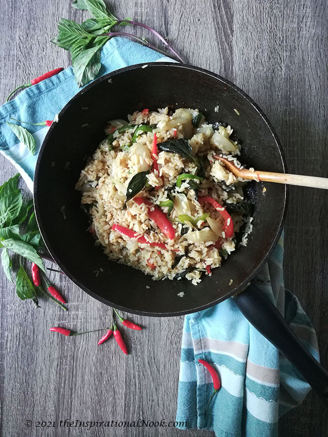 Authentic Thai Basil Fried Rice Khao Pad Thai