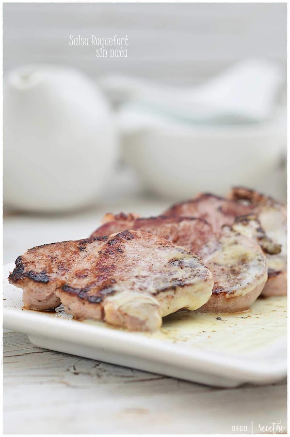 Salsa roquefort sin nata (crema de leche). Solomillo al roquefort. Salsa básica en 5 minutos perfecta 