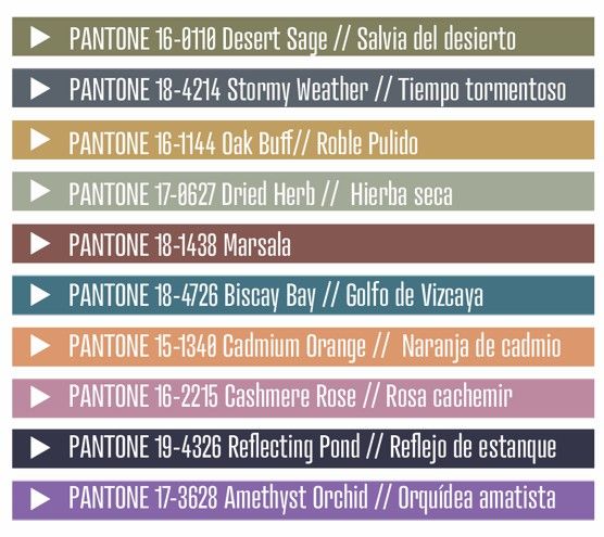 Pantone 2015-16 Otoño Invierno