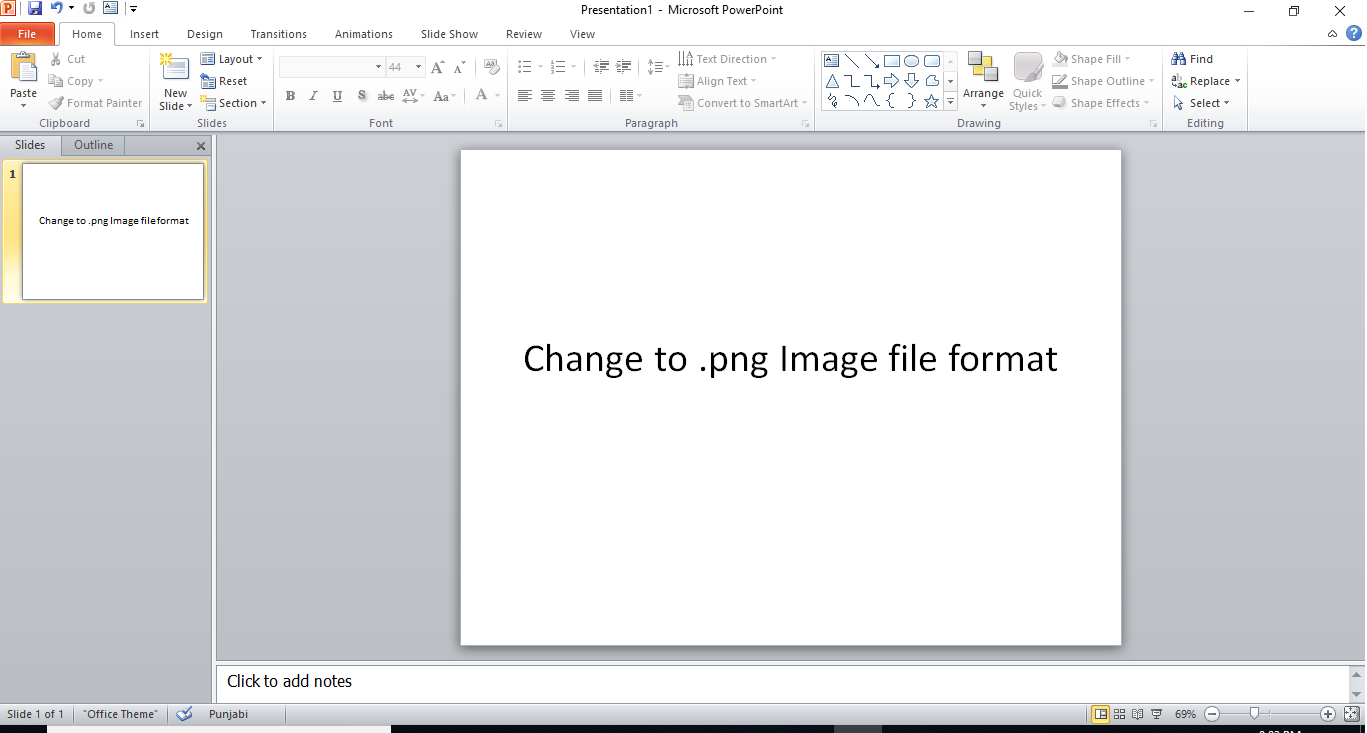how to make powerpoint slide into jpeg