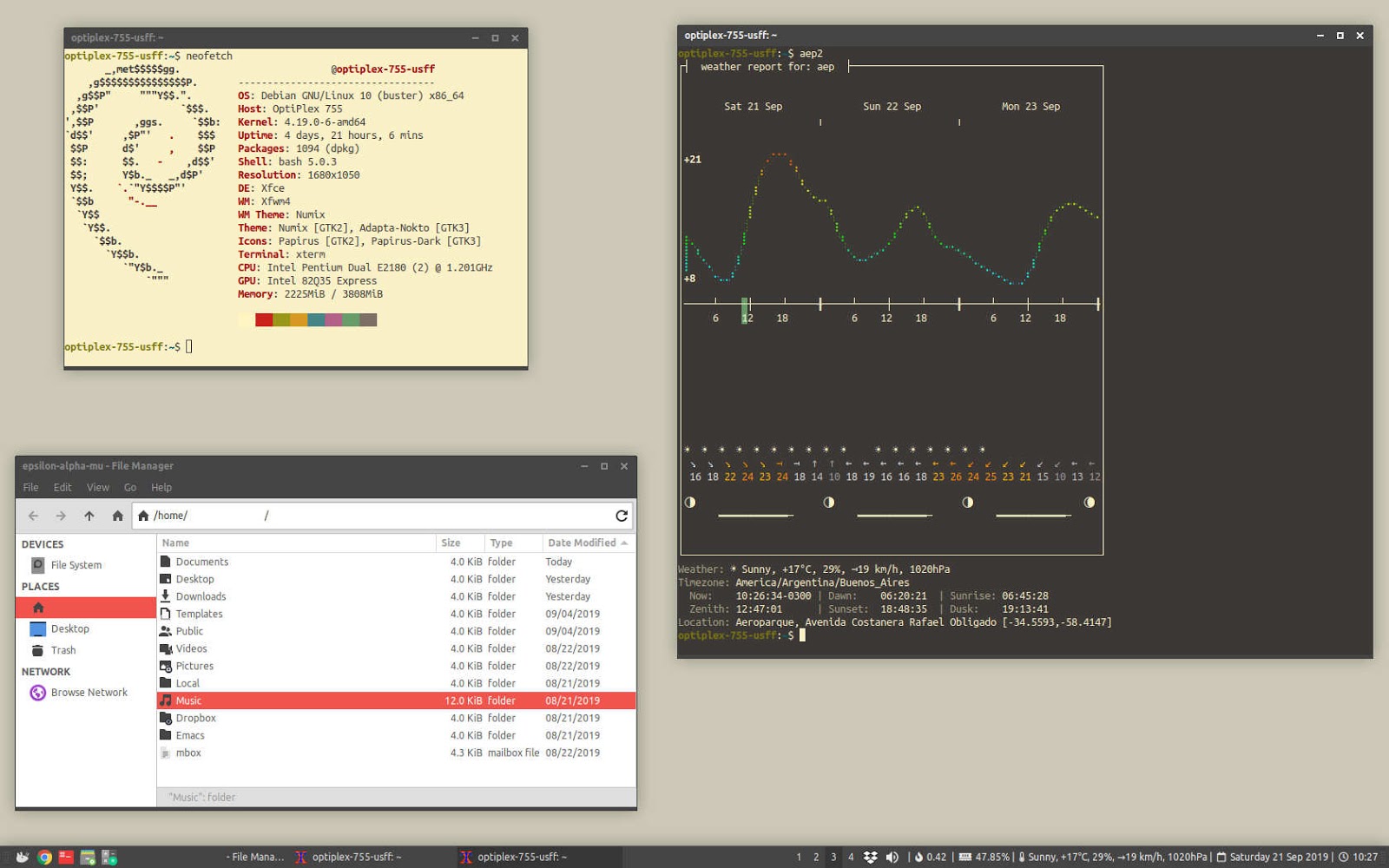 oesediez The Current Debian Desktop