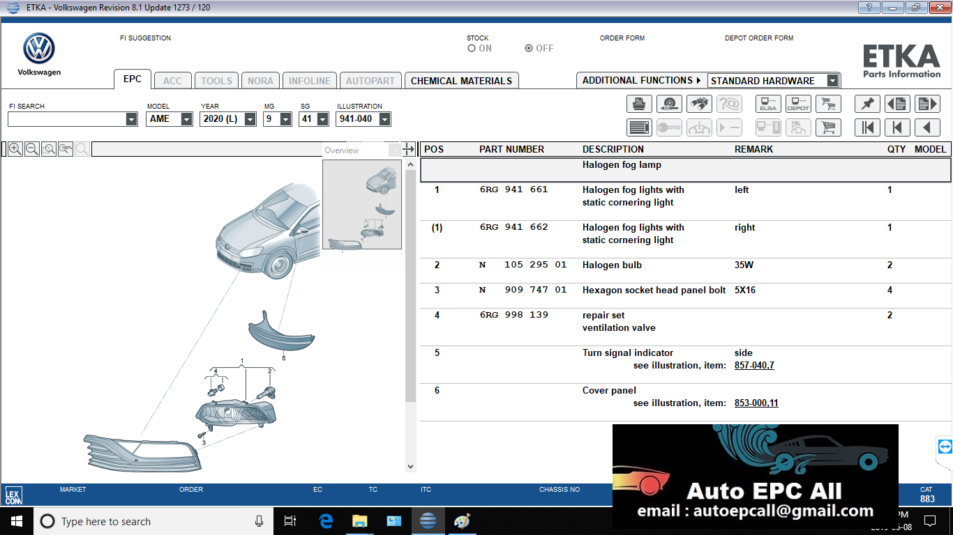 ETKA 8.1 + VIN EPC AUDI - VW - SEAT - SKODA [05.2019] Parts Catalogue ...