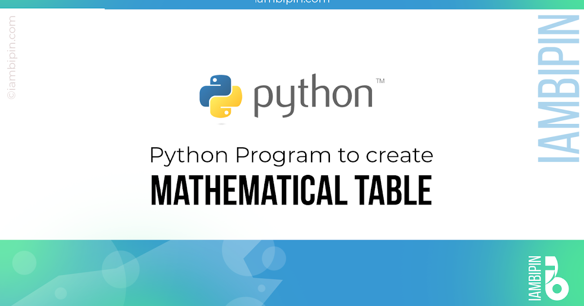 Python Program to Create Mathematical Table of an Integer