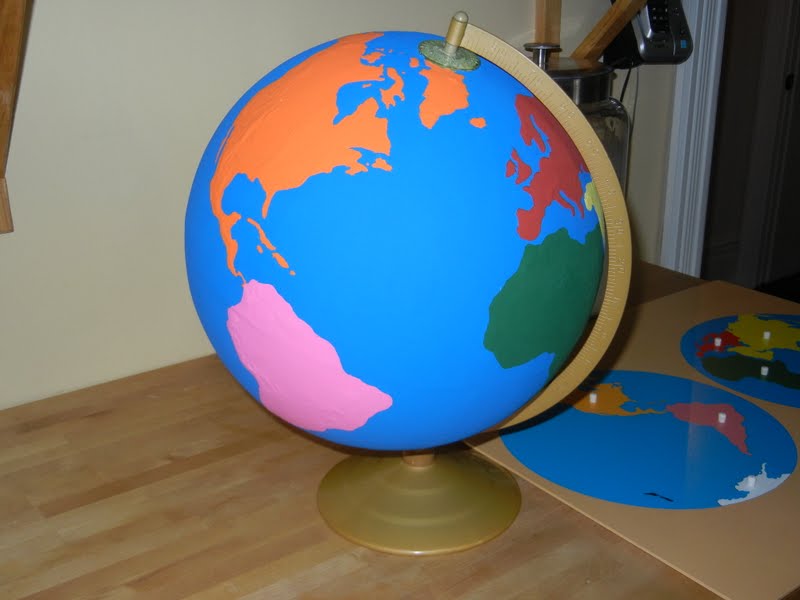 DIY Continents Globe, Montessori Geography Materials At Home "Making