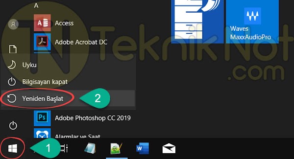 Bilgisayarınızı Yeniden başlatın