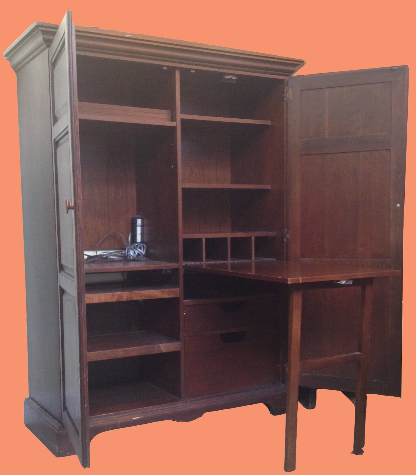 vintage armoire desk