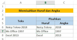 Cara Memisahkan Huruf dan Angka di Excel