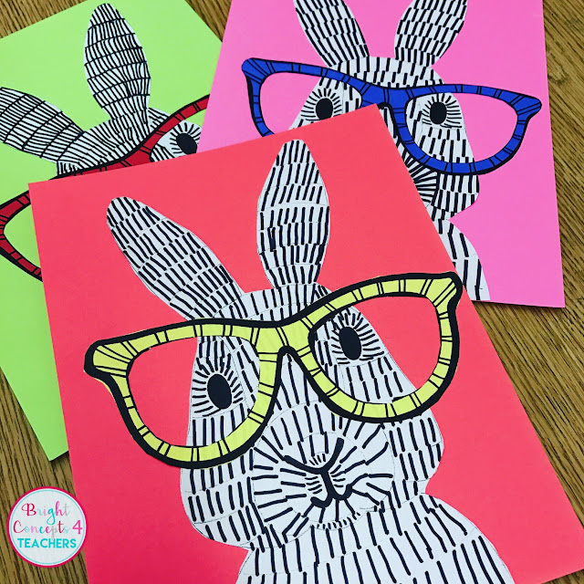 This easy pop art bunny art project is sure to make your classroom ready for spring