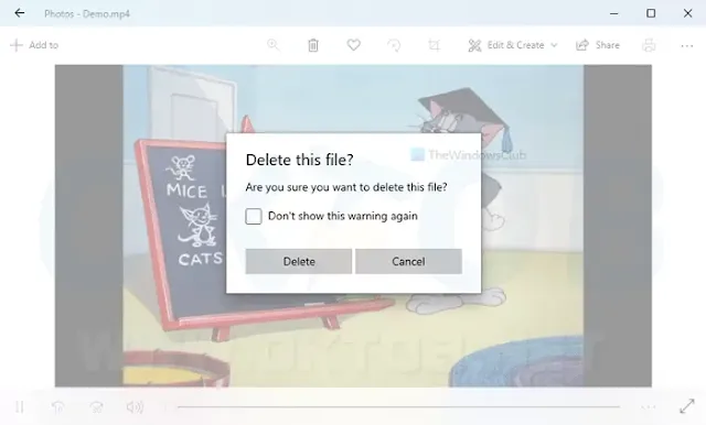 تنشيط مربع حوار تأكيد الحذف لتطبيق الصور في Windows 10 تنشيط مربع حوار تأكيد الحذف لتطبيق الصور في Windows 10