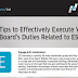 3 Tips to Effectively Execute Your Board’s Duties Related to ESG #infographic