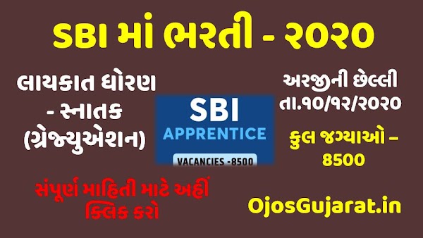 SBI Apprentice Recruitment 2020 Official Notification Out for 8500 Posts, Apply Online @sbi.co.in