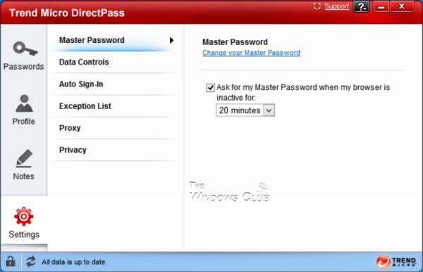 Диспетчер паролей Trend Micro DirectPass