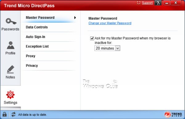 Administrador de contraseñas DirectPass de Trend Micro