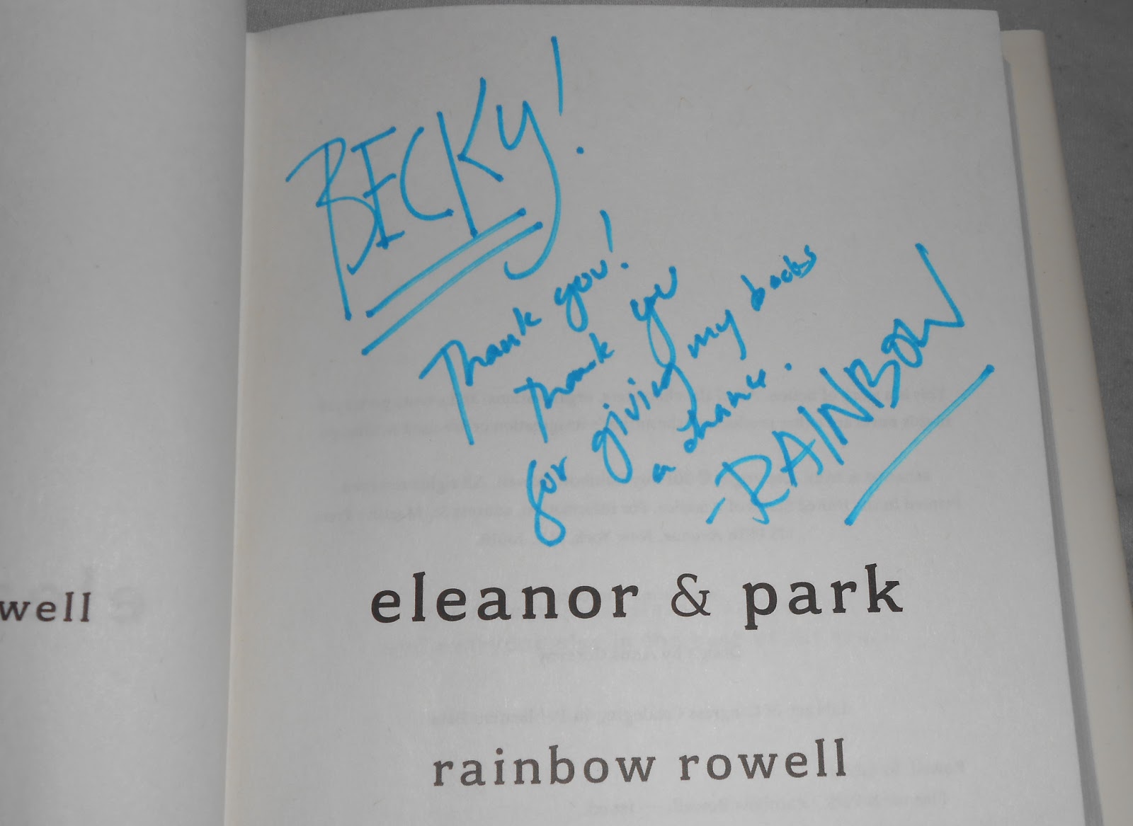 Bibliognome Book Signing Rainbow Rowell