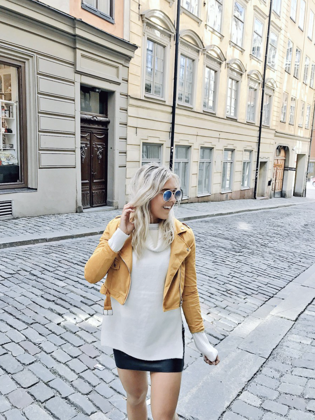missguided suede yellow jacket