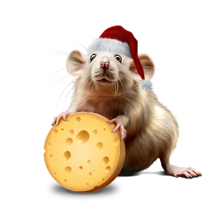 Colorful Christmas card for the year of the mouse and the rat 2026. Free, beautiful live Christmas cards in the year of mouse
