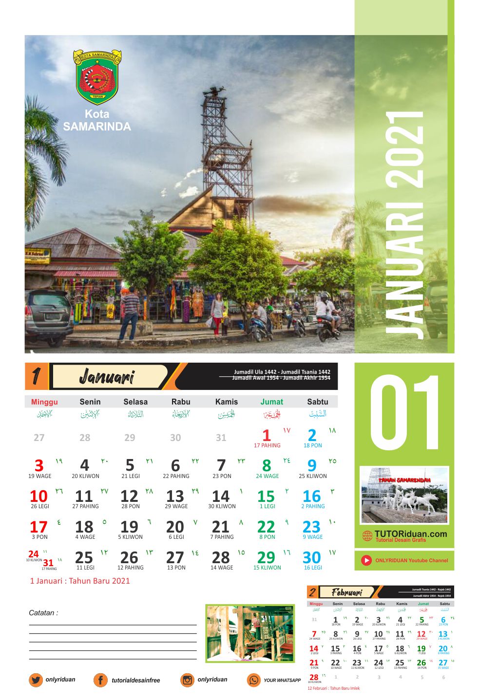 Aneka Model Desain Kalender Dinding 2021  Free CDR 