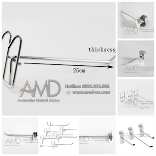 Móc treo quần áo, thanh ray gắn tường, pat đỡ giá kệ, tấm gỗ slatwall, - 1