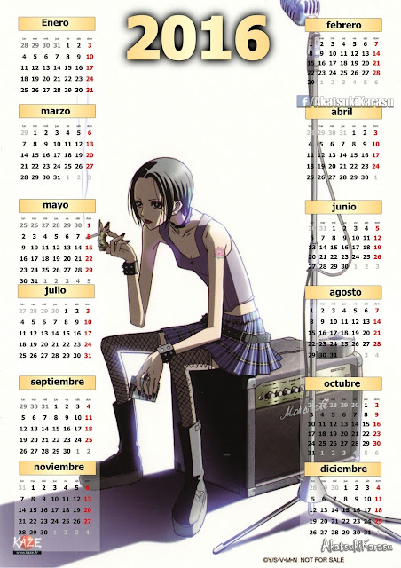 Calendario 2016 anime Nana
