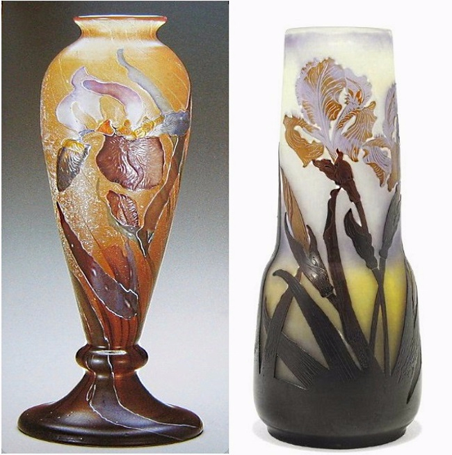 MATIN LUMINEUX Vases anciens aux Iris