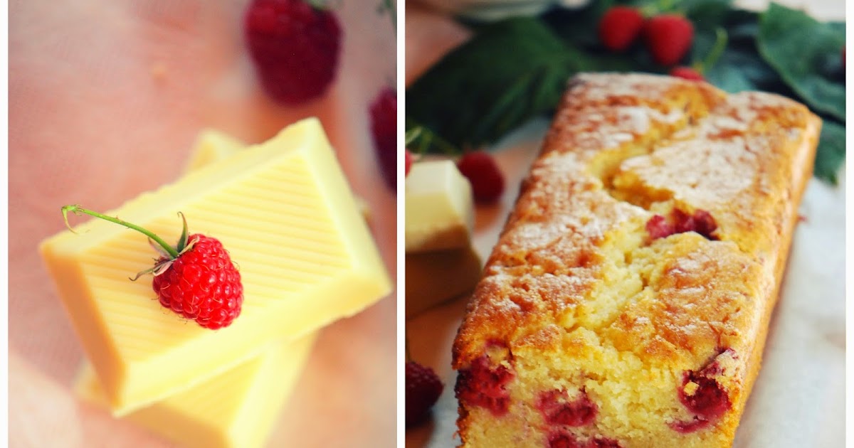 Weißer Schokoladenkuchen mit Himbeeren