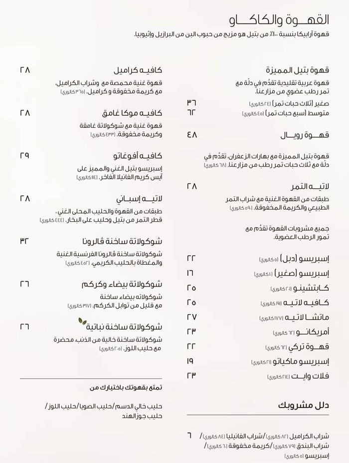 قائمة مقهى وحلويات بتيل وأرقام التواصل لجميع الفروع