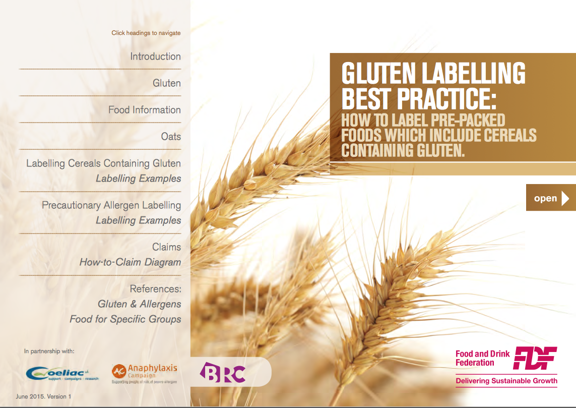 Food Allergy and Intolerance Ink Gluten or no gluten an ingredients