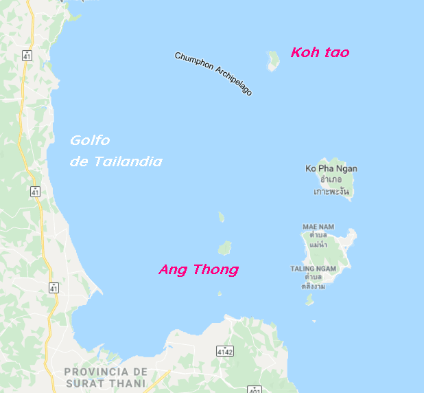 mapa de playas de tailandia ang thong koh samui koh phangan koh tao surat thani