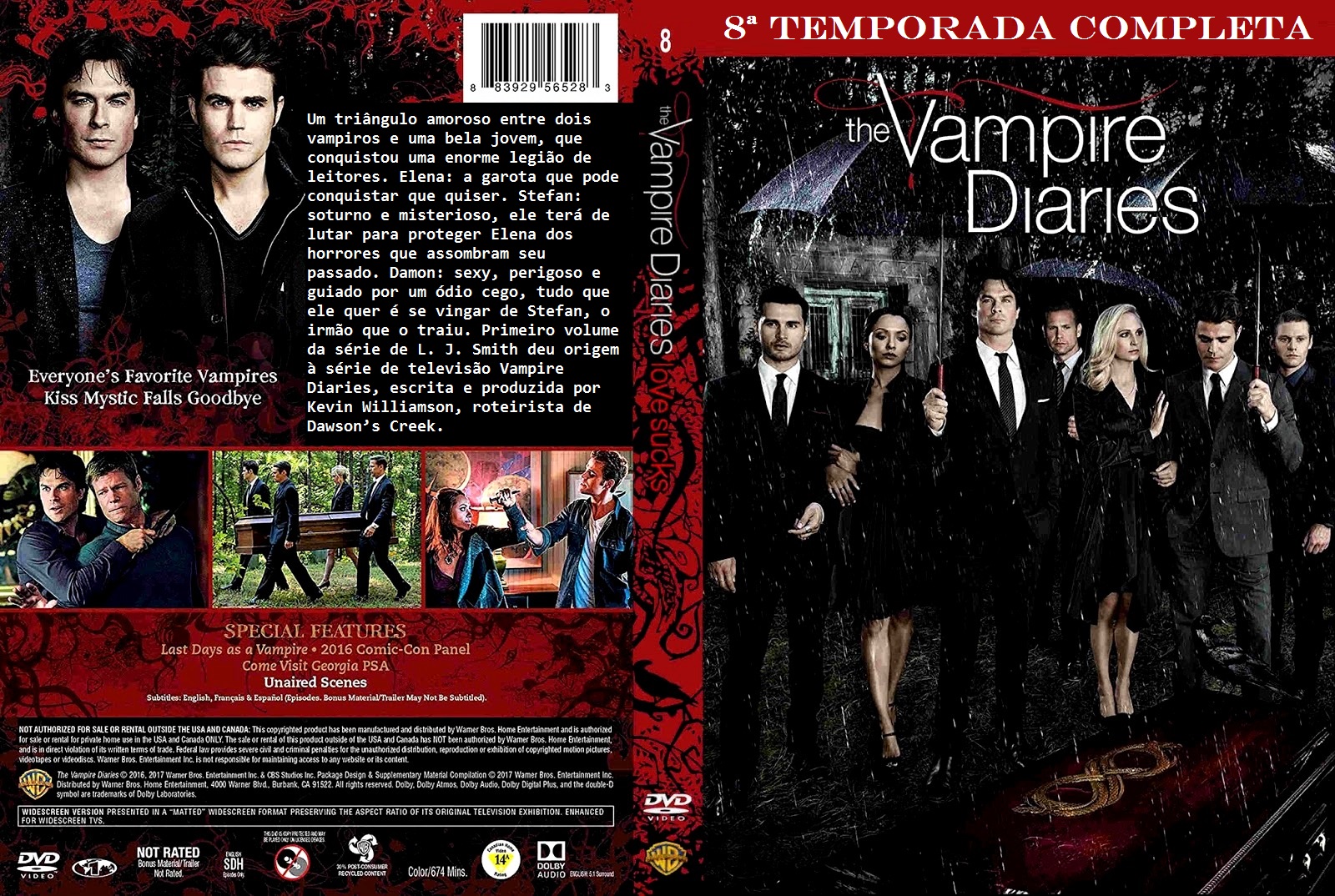 Diários de um Vampiro 1° a 8° Temporada Blu Ray Dublado e Legendado