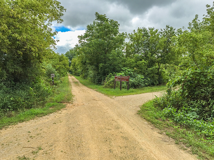 Intersection of the Badger State Trail and Sugar River State Trail