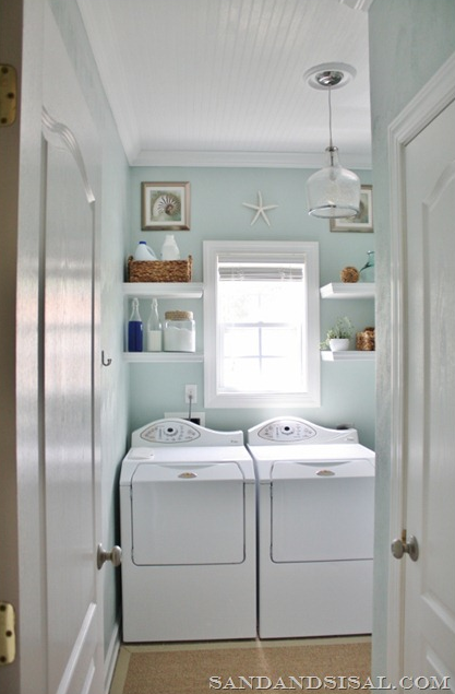 beach inspired laundry room reveal on Funky Junk beach inspired laundry room reveal on Funky Junk