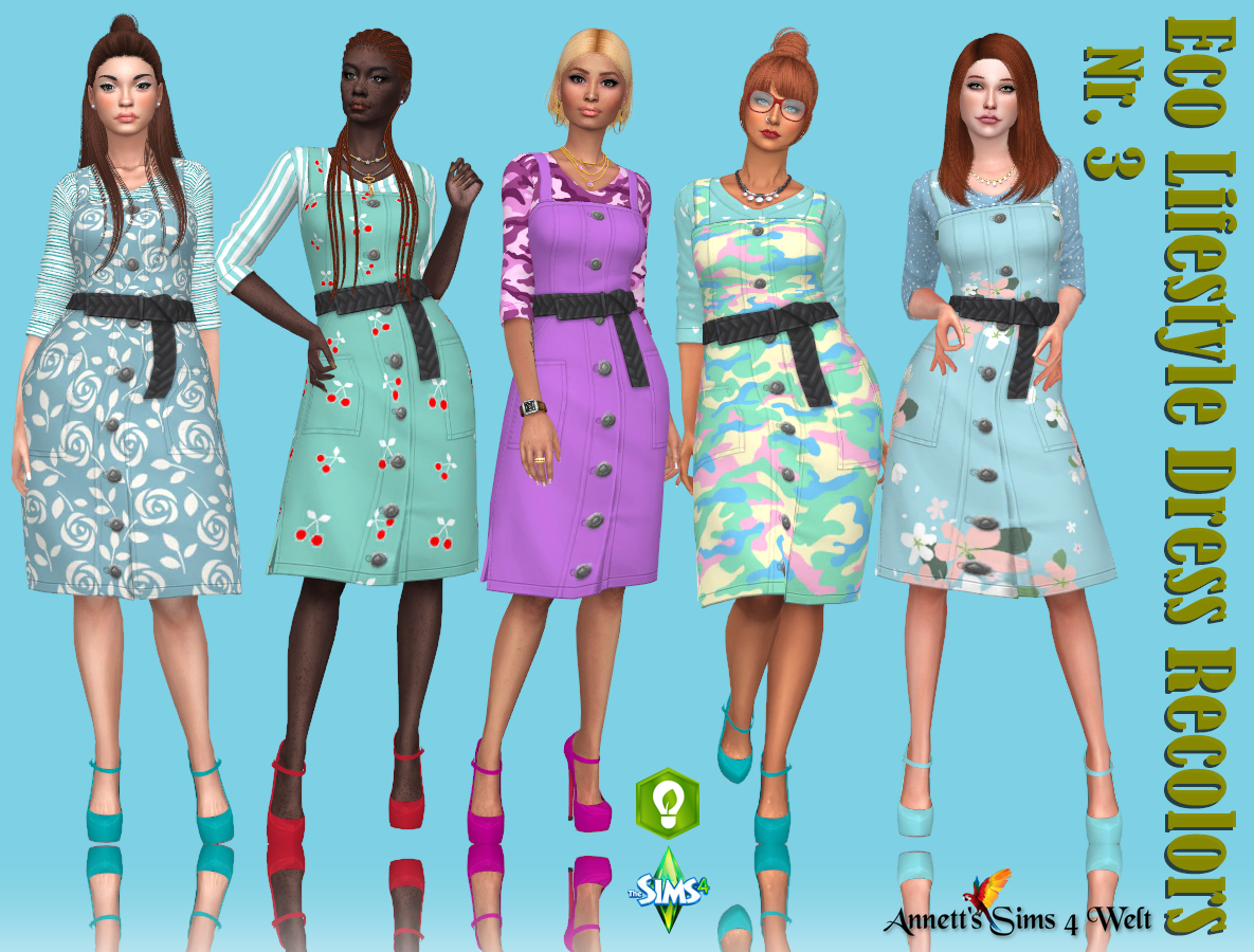Eco Lifestyle Dress Recolors At Annett S Sims 4 Welt Sims 4 Updates ...