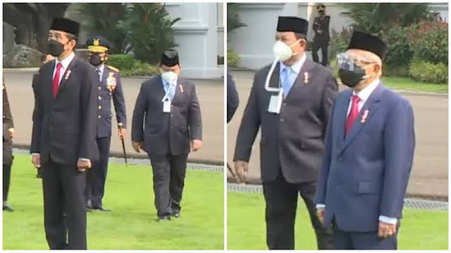 Masker Berselang Prabowo di Istana Curi Perhatian, Ini Penjelasannya