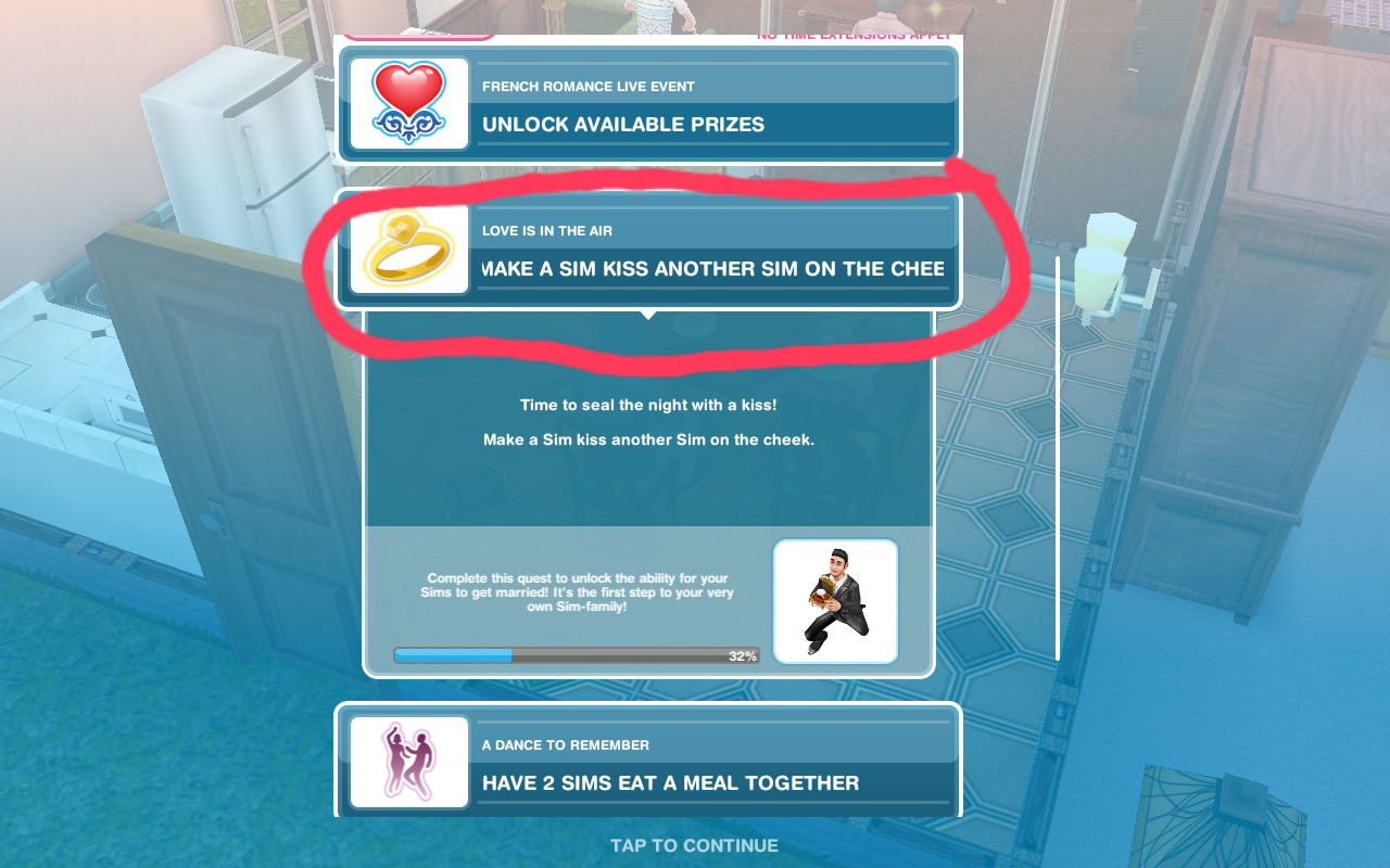 Make a Sim Kiss Another Sim On The CheekSim Free Play Catatan Kecil