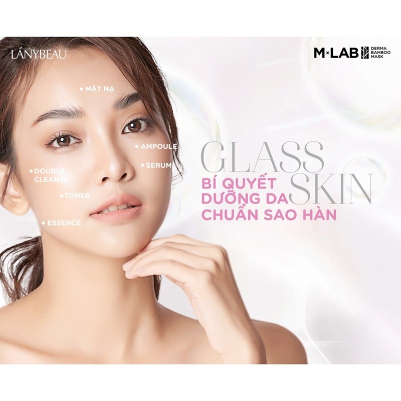 Mặt nạ dưỡng da trắng sáng, căng bóng 100% sợi tre tự nhiên LÁNYBEAU LÁNYBEAU LÁNYBEAU Glow Boost hộp 7 miếng (28g/miếng)