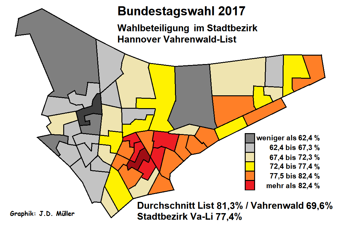 Brauel in Ulaya Bundestagswahl im Stadtbezirk Hannover VahrenwaldList