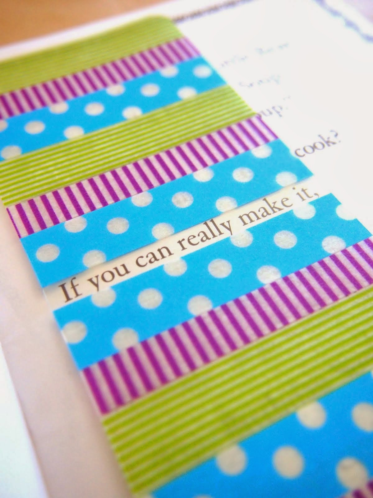 The Tiny Funnel Washi Tape and Recycled Plastic Bookmarks