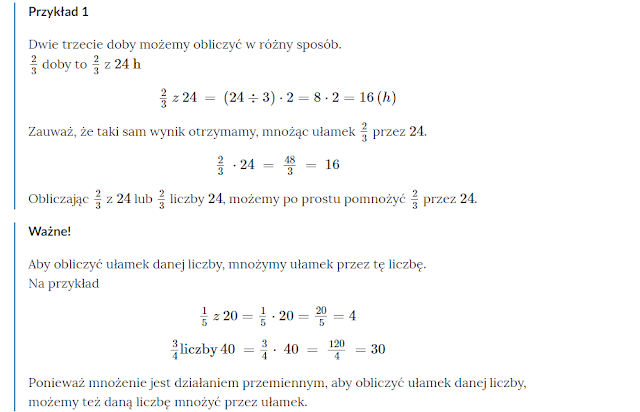 Ułamek z danej liczby - jak obliczyć?