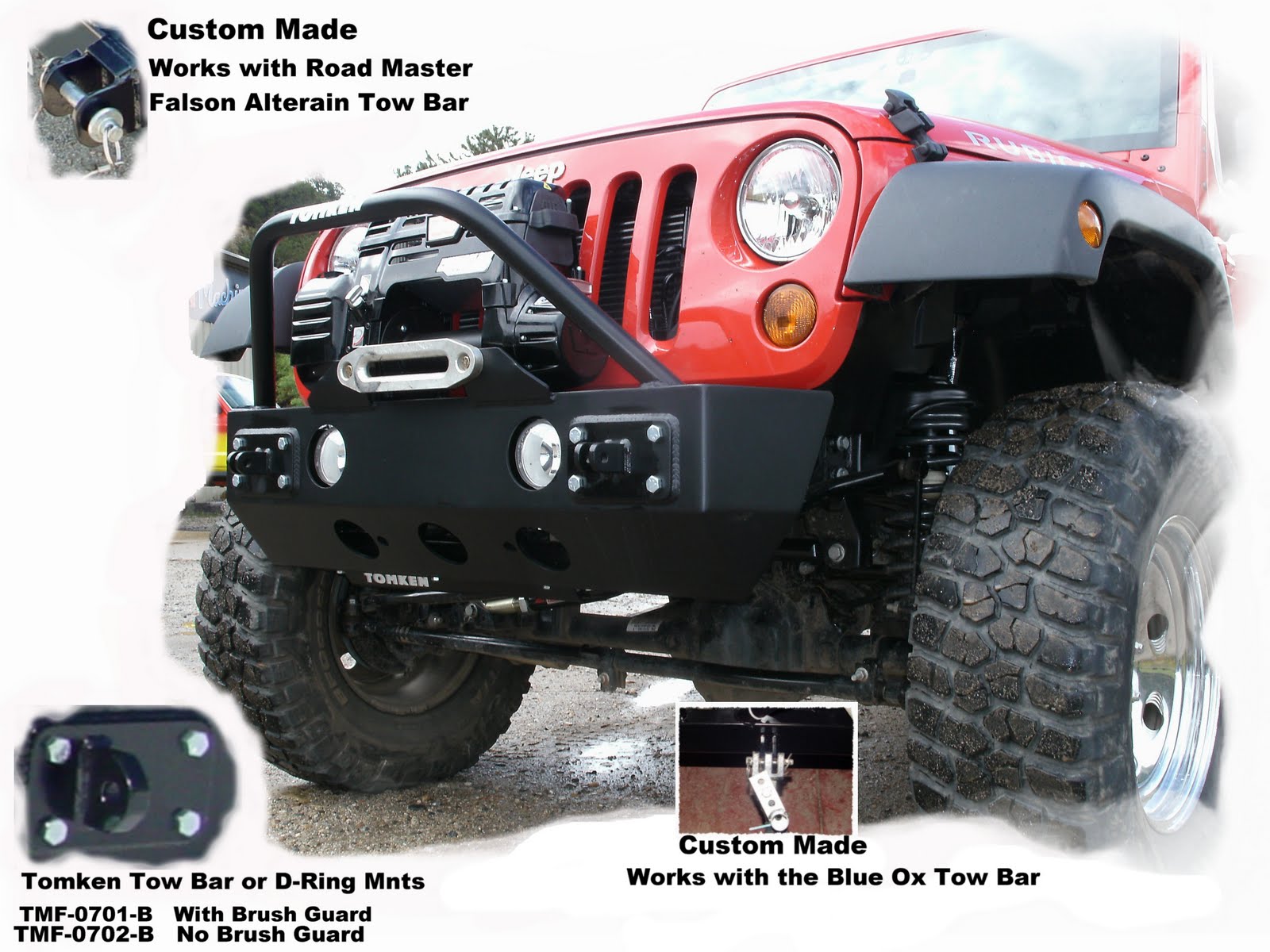Tomken Projects JK Front Winch Bumper with Blue Ox Tow Bar Mounting Brkts